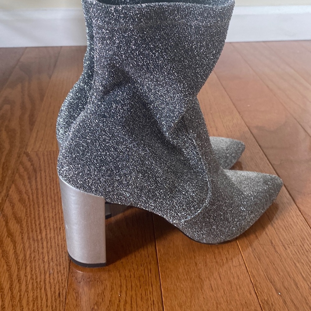 Chinese Laundry Metallic Silver High Heeled Boots